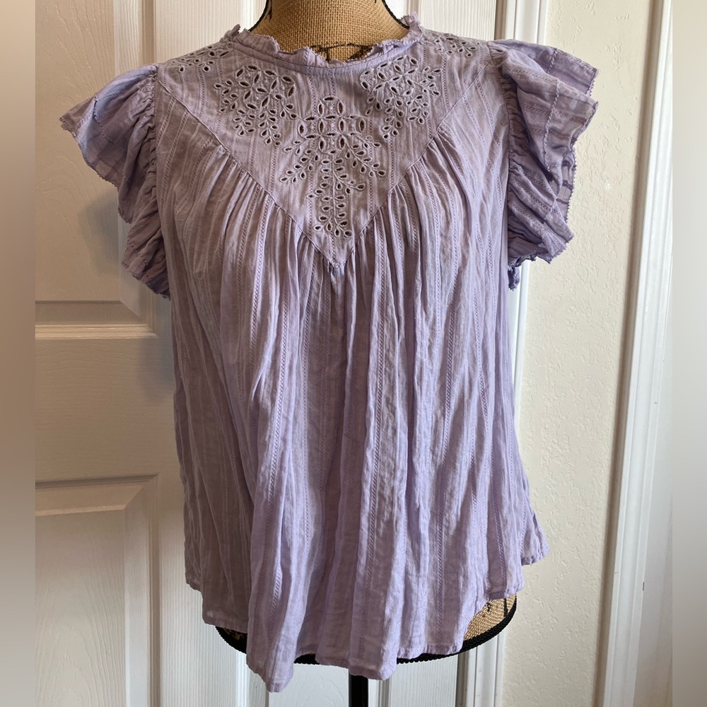 Universal Thread Lavender Lilac Flutter Short Sle… - image 3